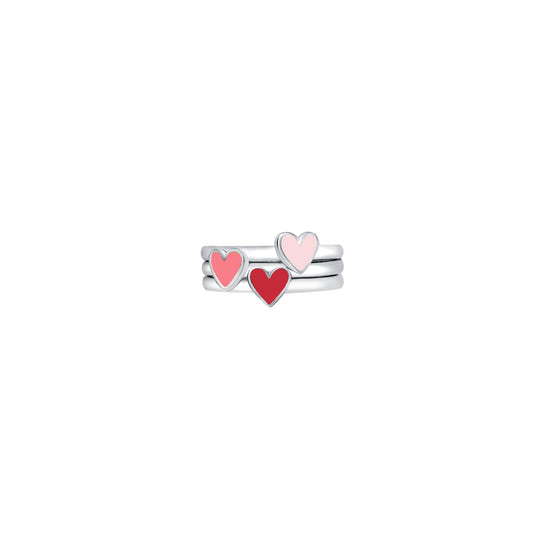 Enamel Hearts Rings